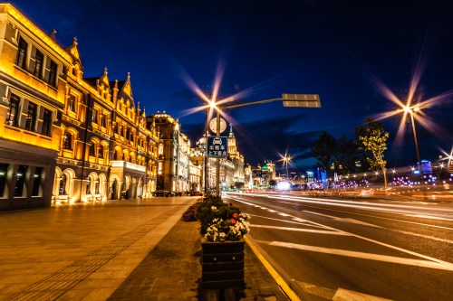 Nightime on the Bund in Shanghai